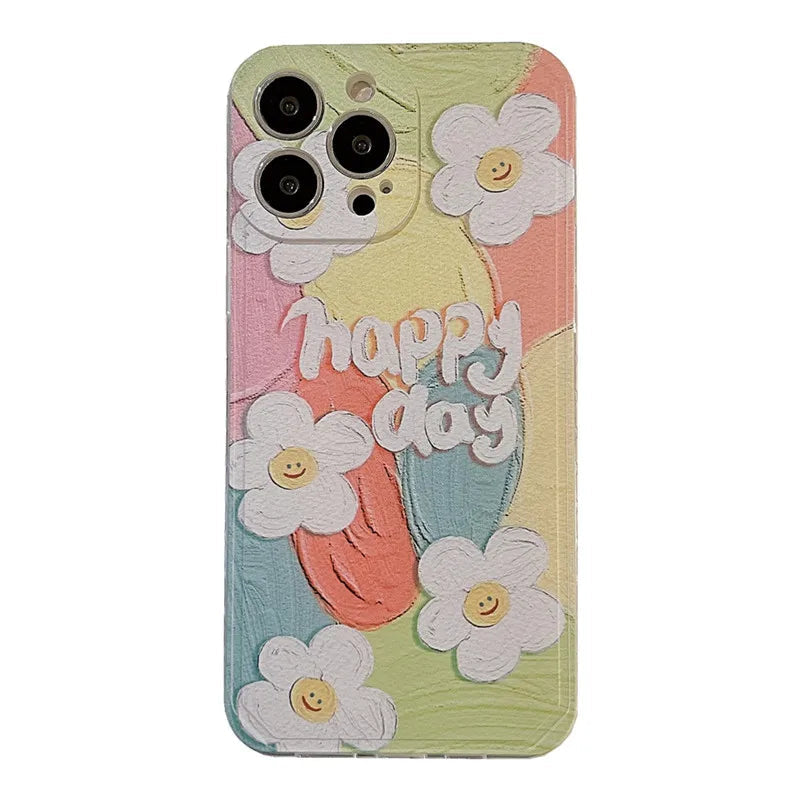 cellphone case Cute Flower Oil Painting Soft Case iPhone 12 Pro Max or 12 Mini