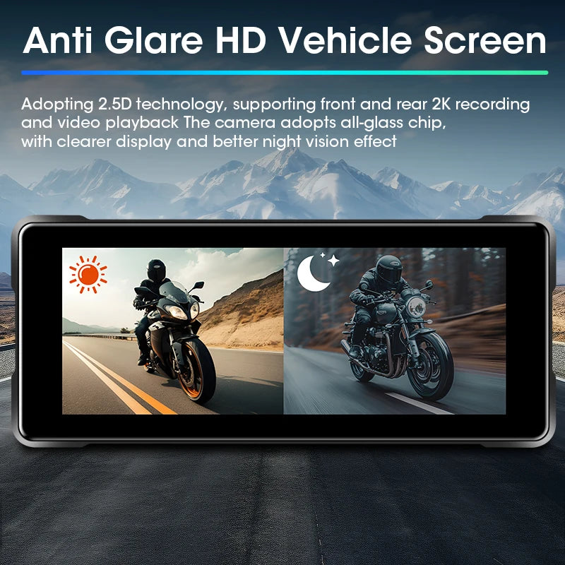 Car GPS 7 Inch Motorcycle GPS with Wireless CarPlay and Android Auto IPX7 Waterproof