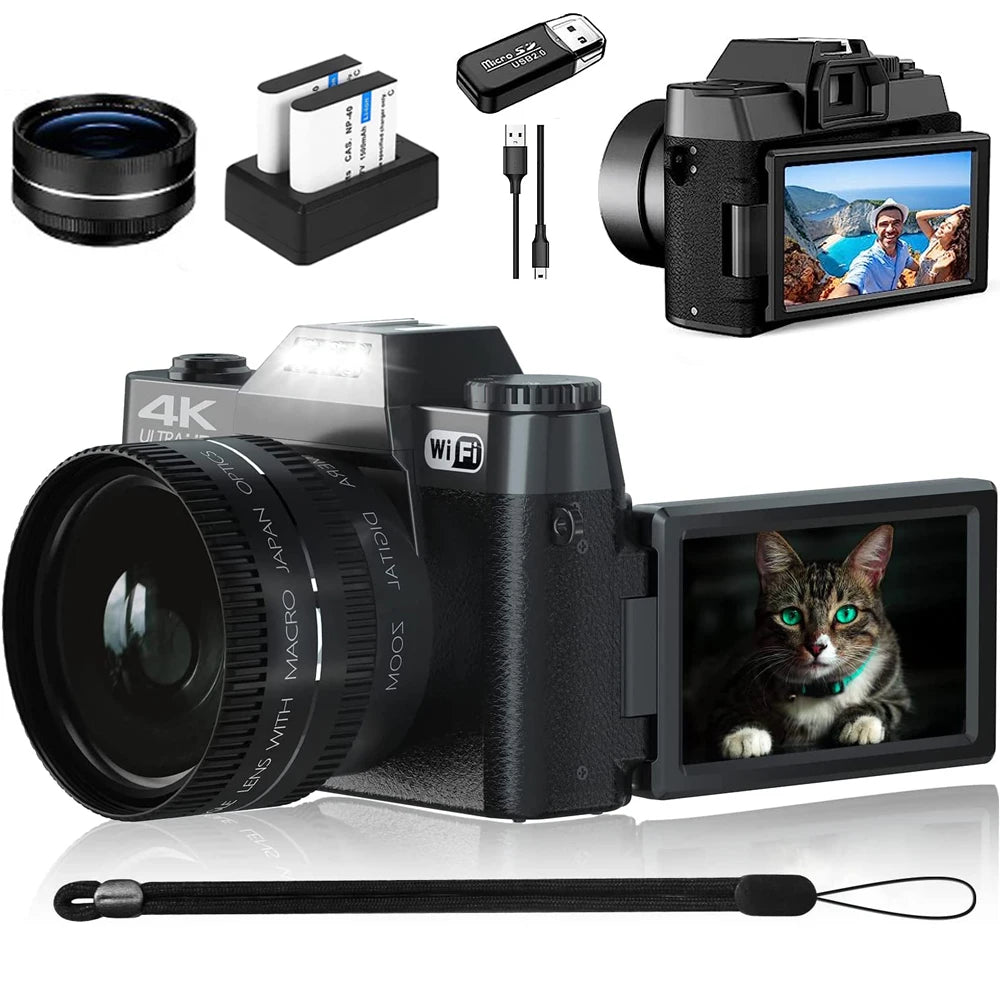 48MP 4K Vlog Cam with WiFi & 16X Zoom