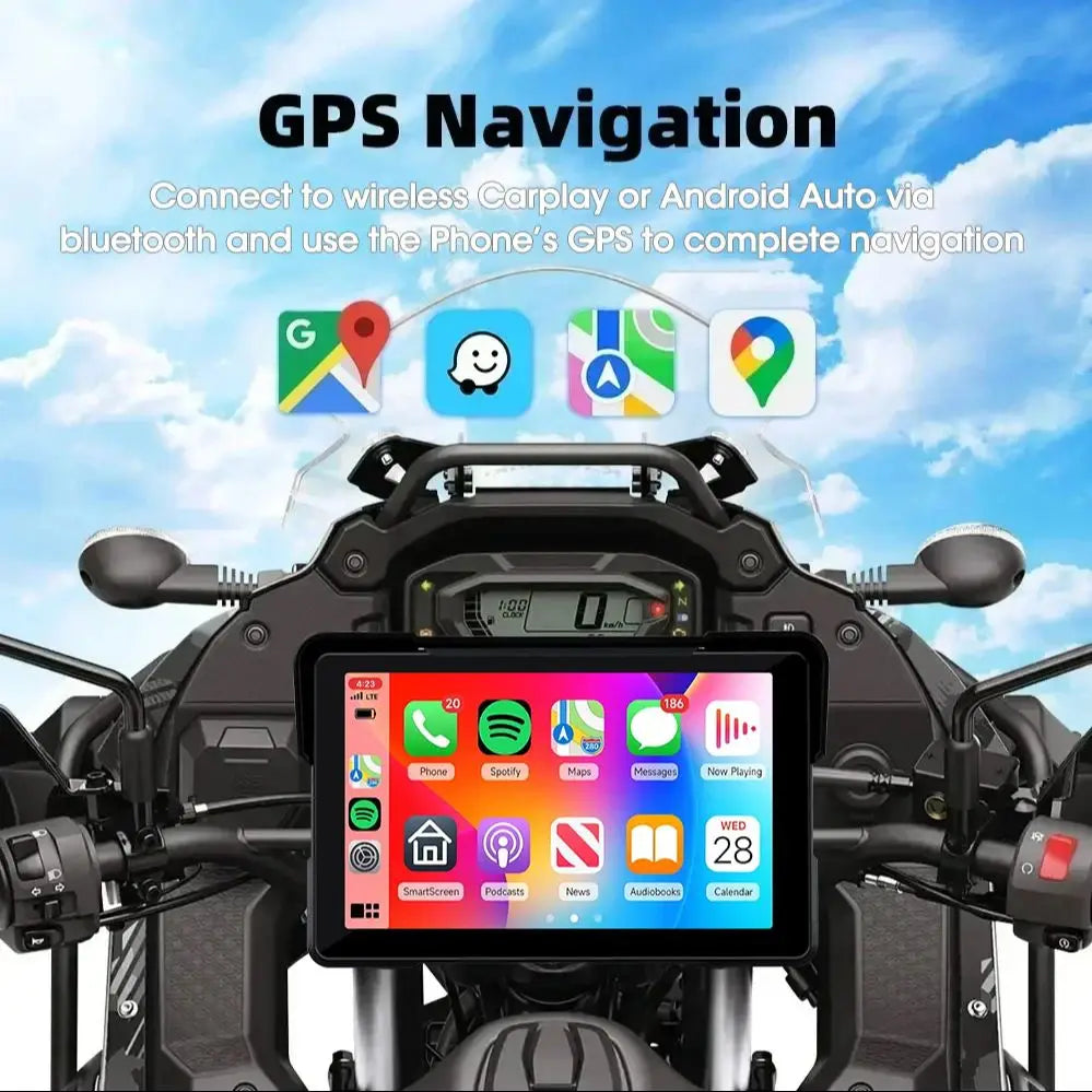 Car GPS Navigation System Waterproof CarPlay GPS DVR for Motorcycles 5 & 7 Inch LCD Automobile maps