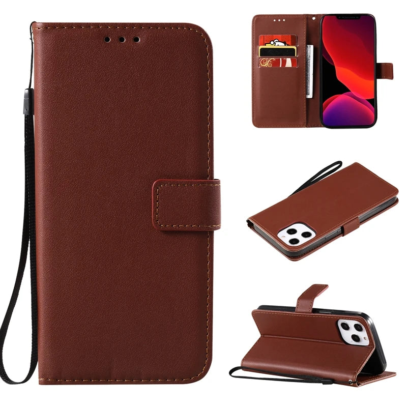 cellphone cover Solid Color PU Leather Phone Case For iPhone (Multi Options Available) billabank electronics store
