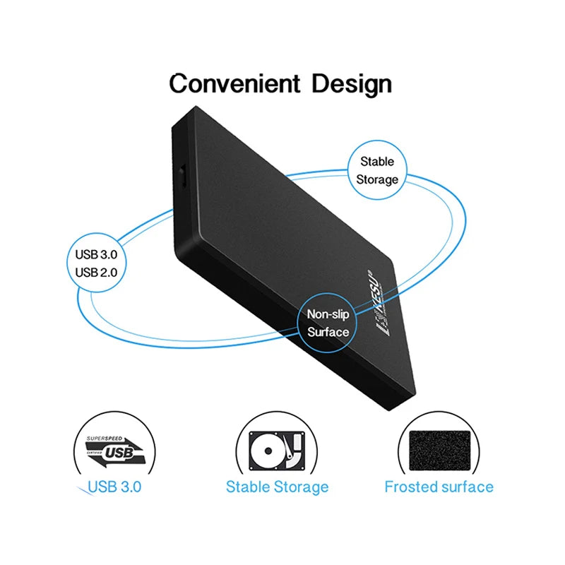 Hard Drive Storage 2TB External Hard Drive 2.5" storage solutions compatible with desktops, laptops, servers, and gaming consoles like PS4 and Xbox One