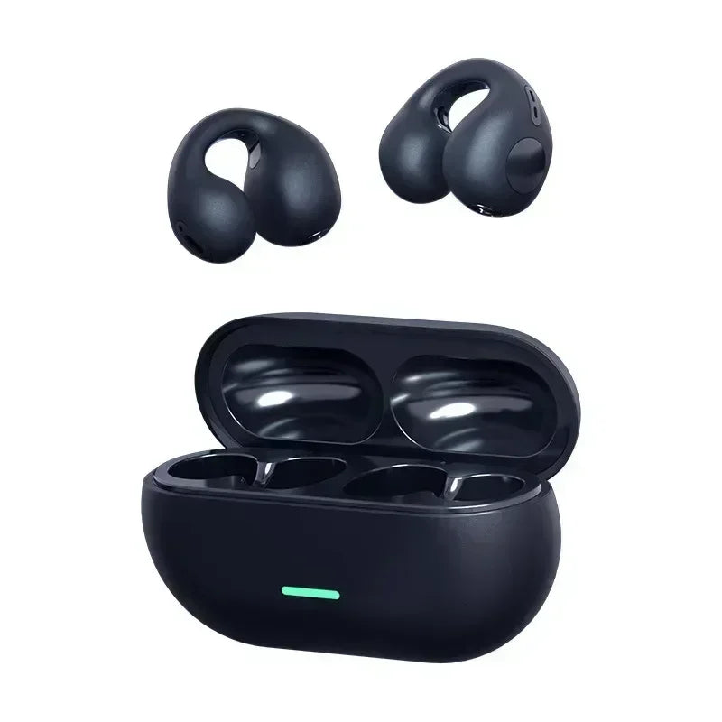 White Earbuds Bluetooth 5.3 Bone Conduction Headphones T75 Sports and Gaming earphones Bluetooth Video Game headset