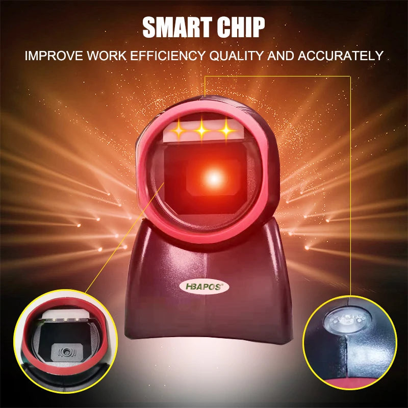 Scanner 2D Omnidirectional Barcode Scanner 1D 2D QR Code Desktop Bar code usb Reader