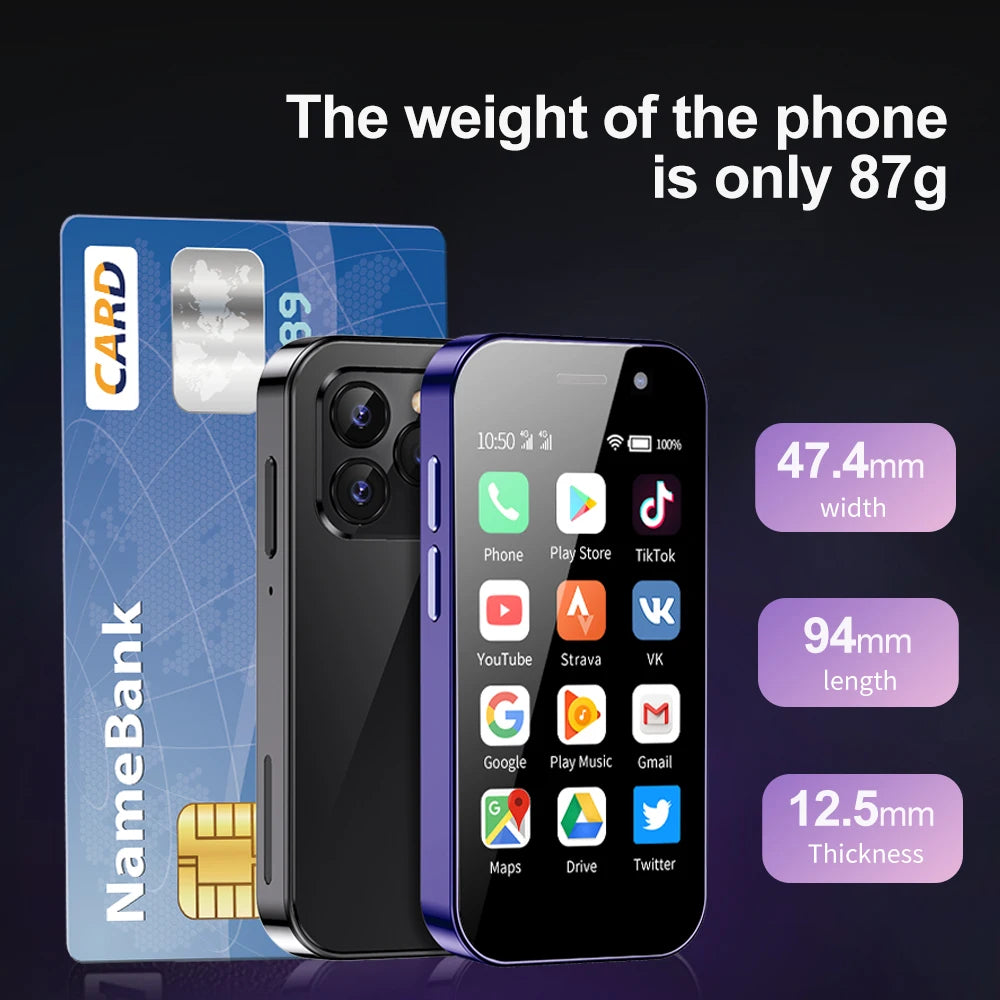 Cellphone SERVO 15Pro 3 inch Mini Smartphone supports 3G, 4G, and 2G networks, Dual SIM