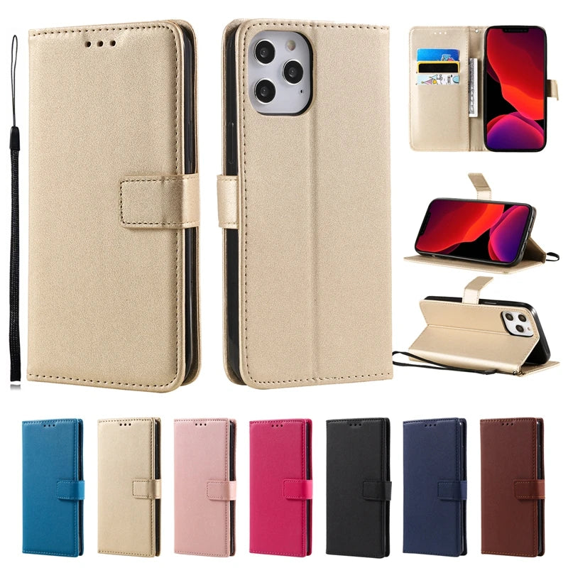 cellphone cover Solid Color PU Leather Phone Case For iPhone (Multi Options Available) billabank electronics store