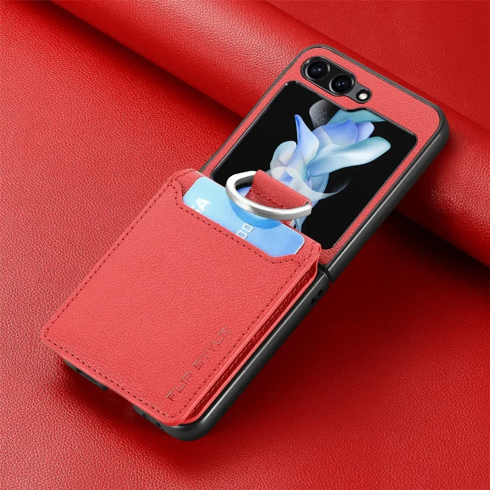 cellphone case Leather Card Slot mobile Phone Case for Samsung Z Flip 5G