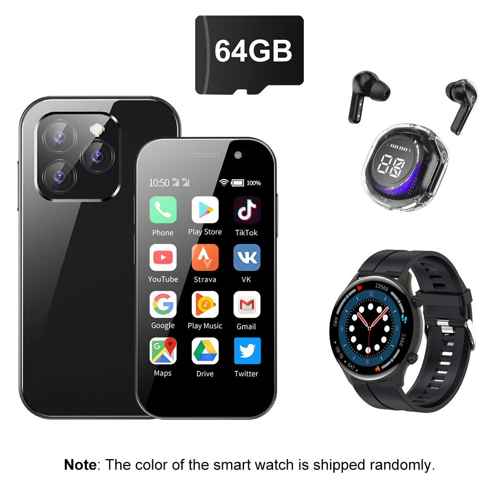 Cellphone SERVO 15Pro 3 inch Mini Smartphone supports 3G, 4G, and 2G networks, Dual SIM