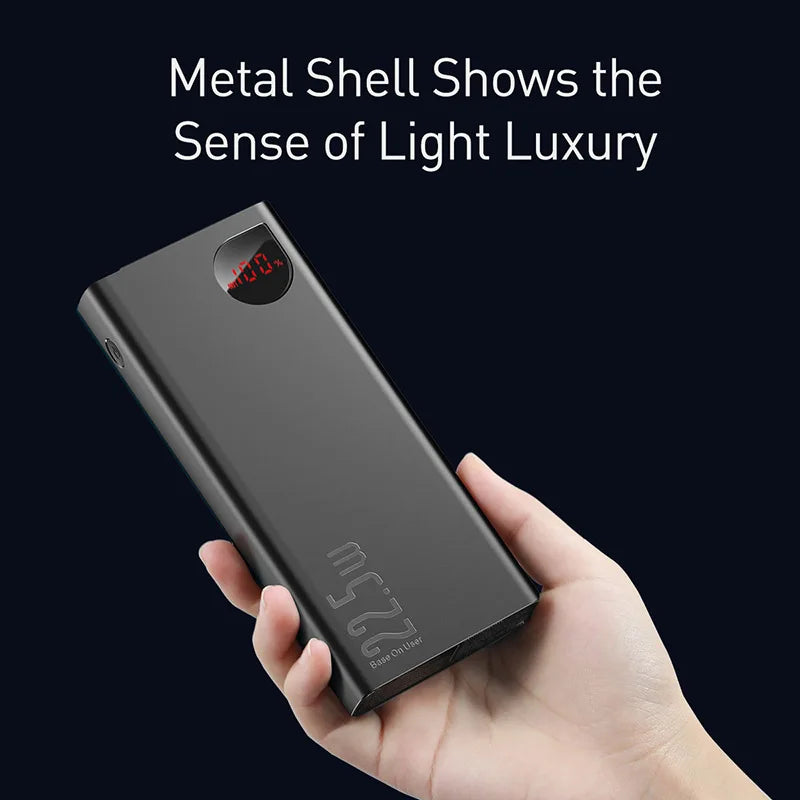 Power bank by BASEUS 20000mAh Portable Charging Power Bank cellphone charger iPhone 14 series, Samsung S20, Huawei P40, Xiaomi Redmi