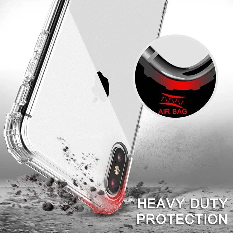 iPhone cases Shockproof Bumper Transparent Silicone Phone Case For iPhone Compatible with multiple iPhone models including iPhone 6,6s, 7,8, X series, and the iPhone 12 series