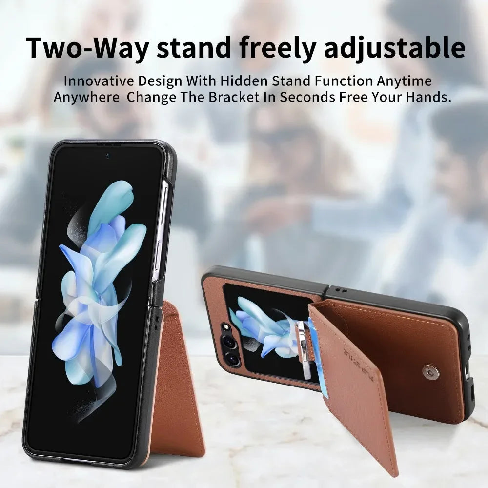 cellphone case Leather Card Slot mobile Phone Case for Samsung Z Flip 5G