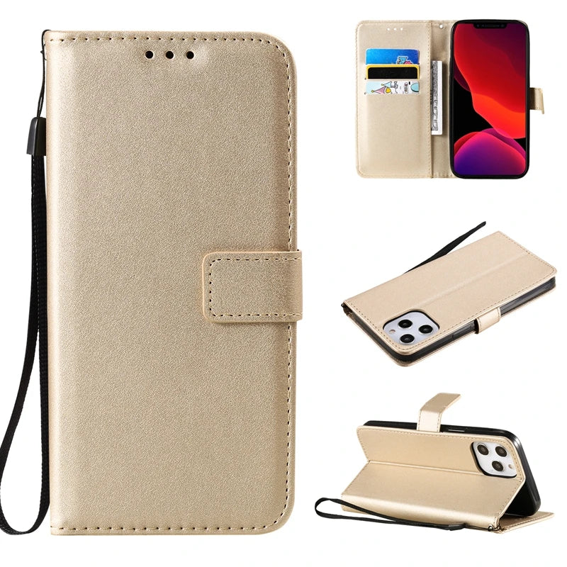 cellphone cover Solid Color PU Leather Phone Case For iPhone (Multi Options Available) billabank electronics store
