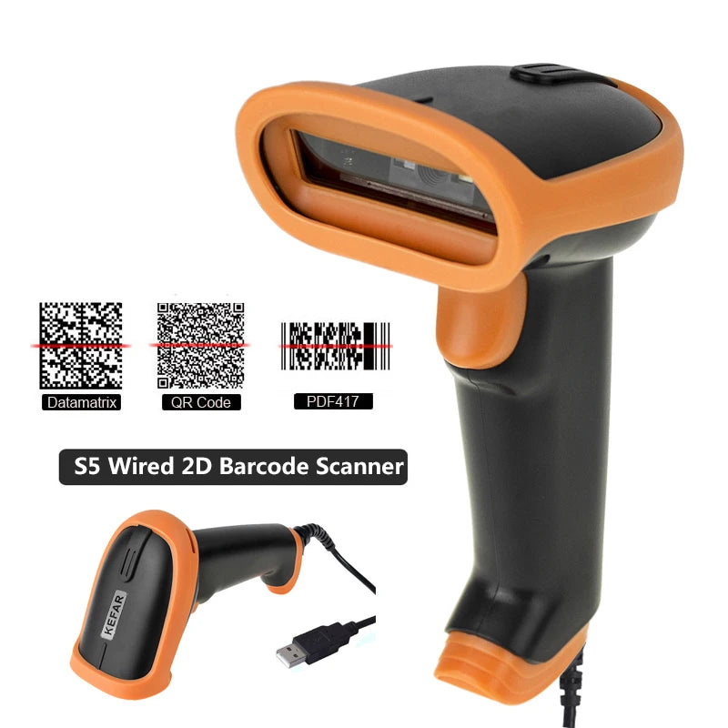 Handheld Wireless Barcode Scanner 2.4G 30m For POS and Inventory