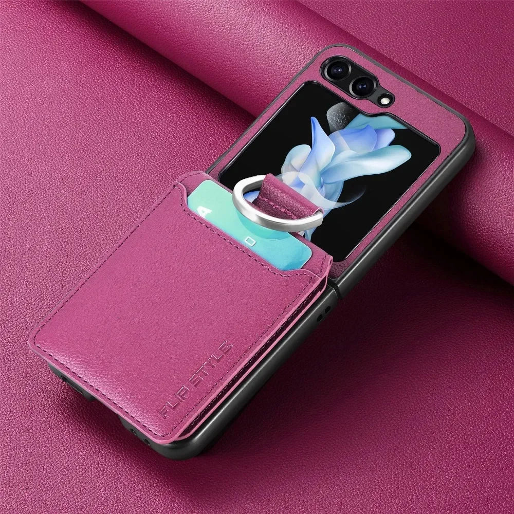 cellphone case Leather Card Slot mobile Phone Case for Samsung Z Flip 5G