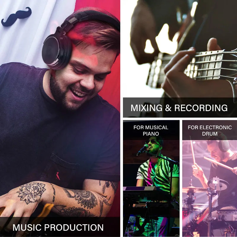 DJ Headphone Wired Professional Studio Pro DJ Headphones With Microphone