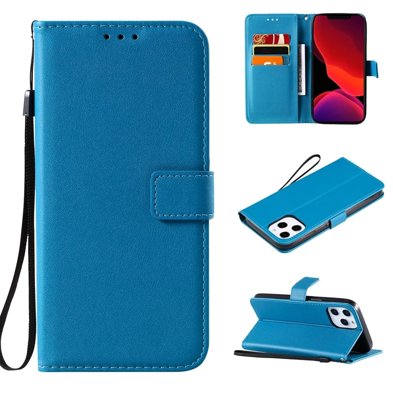 cellphone cover Solid Color PU Leather Phone Case For iPhone (Multi Options Available) billabank electronics store