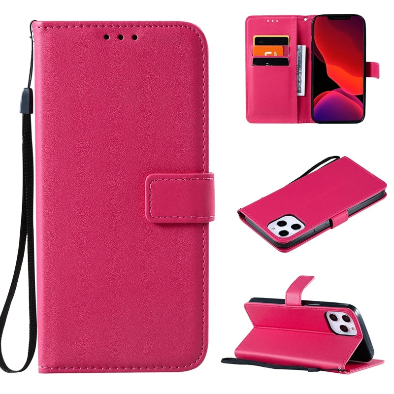 cellphone cover Solid Color PU Leather Phone Case For iPhone (Multi Options Available) billabank electronics store