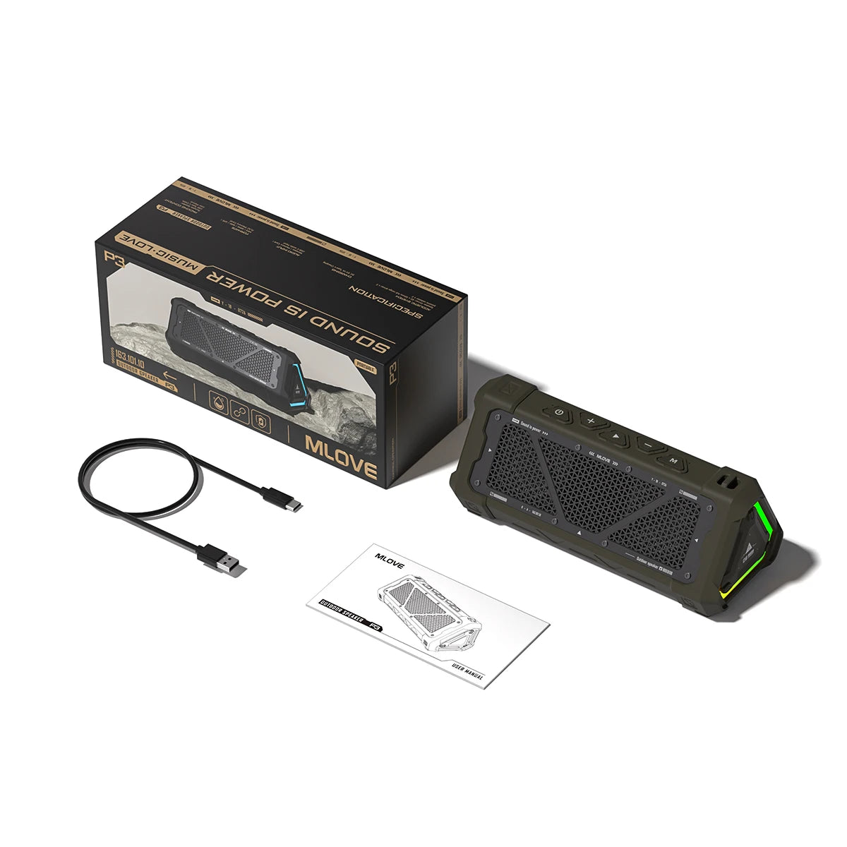 40W Outdoor Bluetooth Speaker with Stereo Sound & RGB Lights