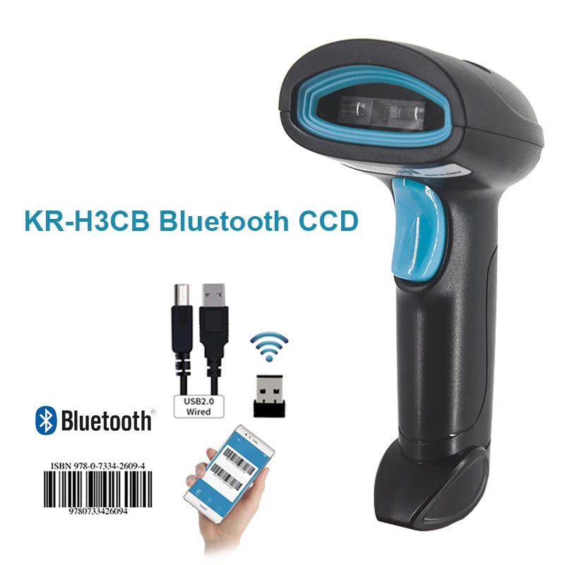 Handheld Wireless Barcode Scanner 2.4G 30m For POS and Inventory