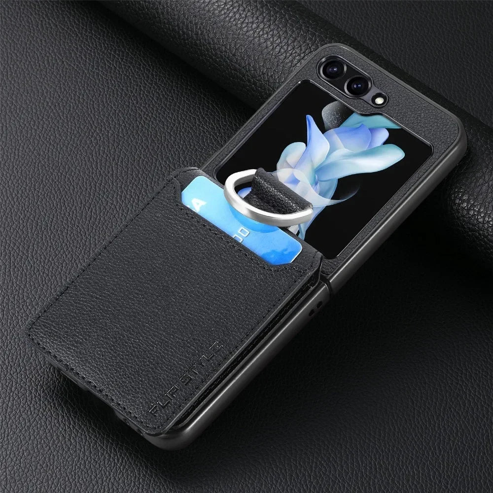 cellphone case Leather Card Slot mobile Phone Case for Samsung Z Flip 5G