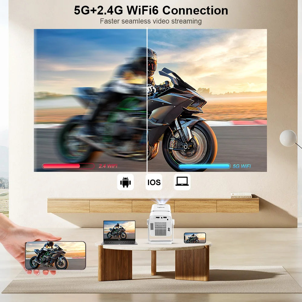 ThundeaL HD 1280 x 720P LED Mini Projector  delivers sharp, vibrant images with a native resolution supports 4K at 30fps for enhanced clarity