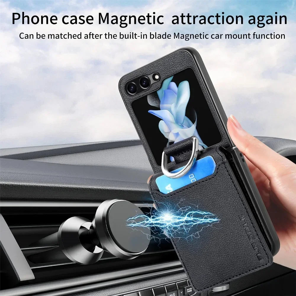 cellphone case Leather Card Slot mobile Phone Case for Samsung Z Flip 5G