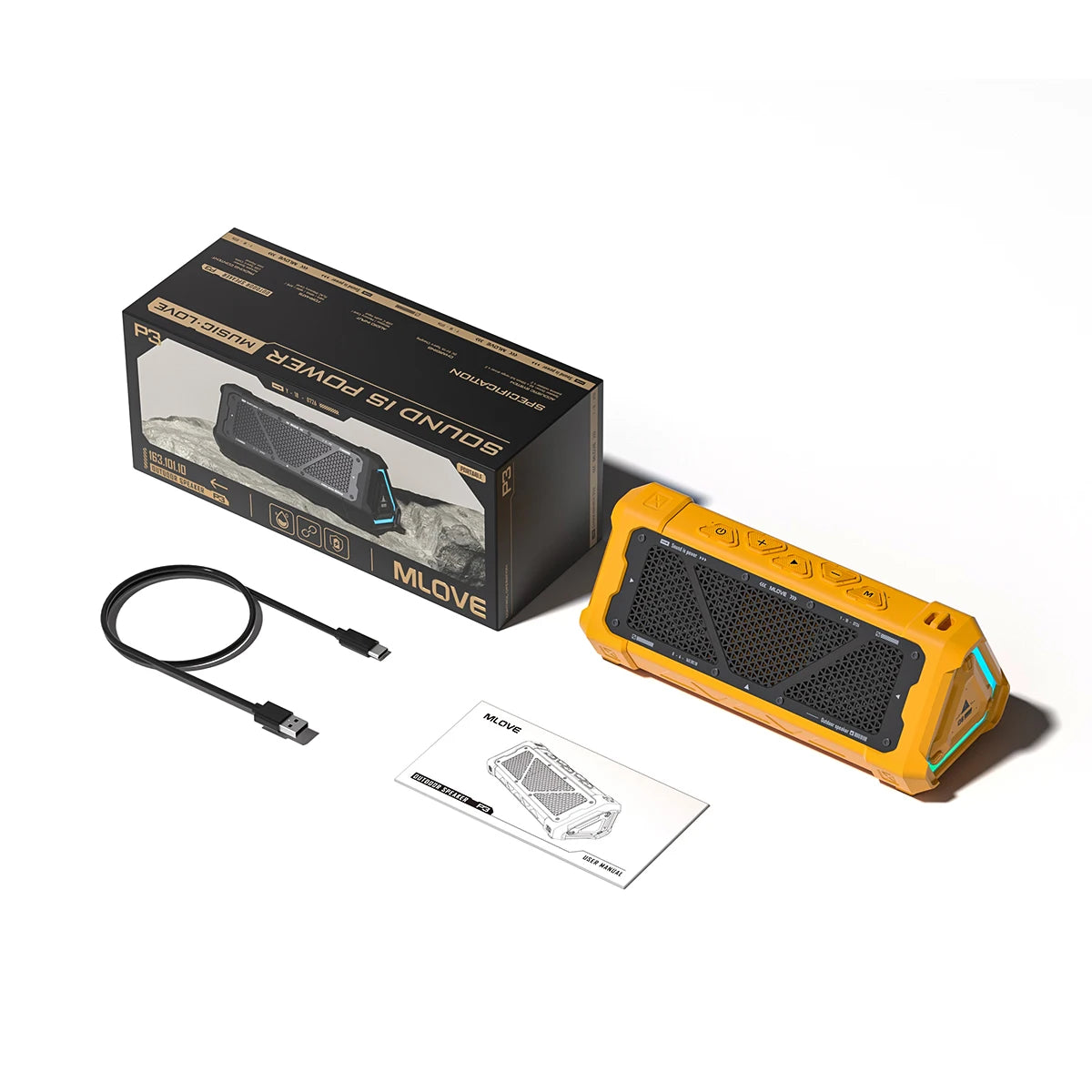 40W Outdoor Bluetooth Speaker with Stereo Sound & RGB Lights