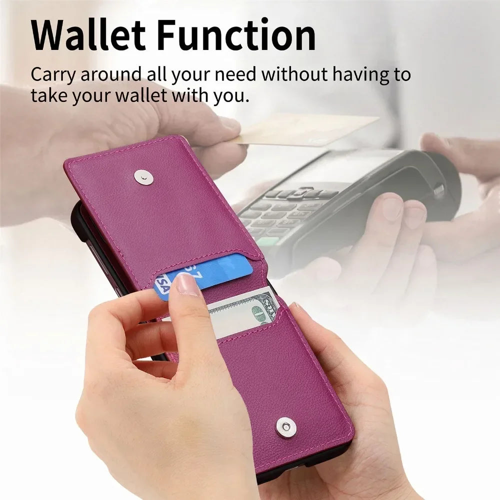 cellphone case Leather Card Slot mobile Phone Case for Samsung Z Flip 5G