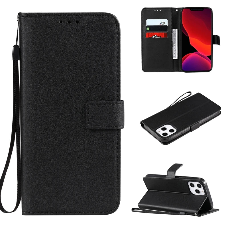 cellphone cover Solid Color PU Leather Phone Case For iPhone (Multi Options Available) billabank electronics store