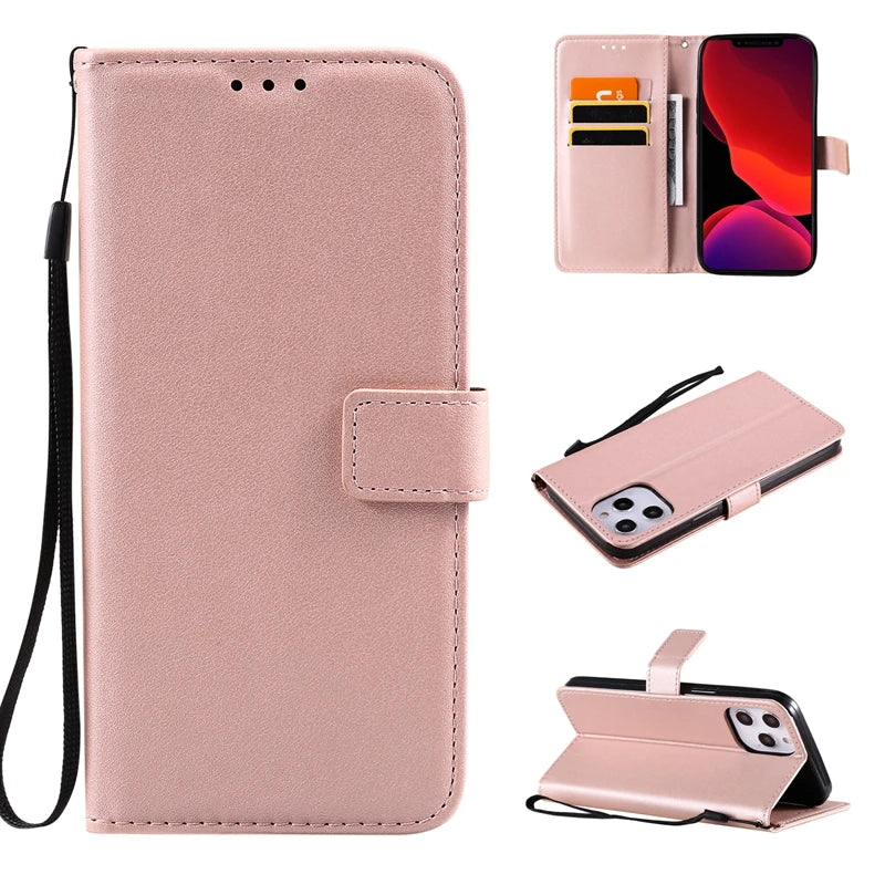 cellphone cover Solid Color PU Leather Phone Case For iPhone (Multi Options Available) billabank electronics store