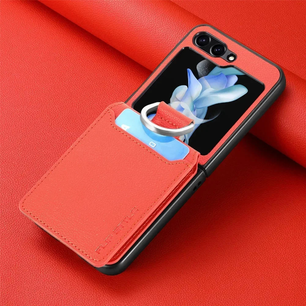 cellphone case Leather Card Slot mobile Phone Case for Samsung Z Flip 5G