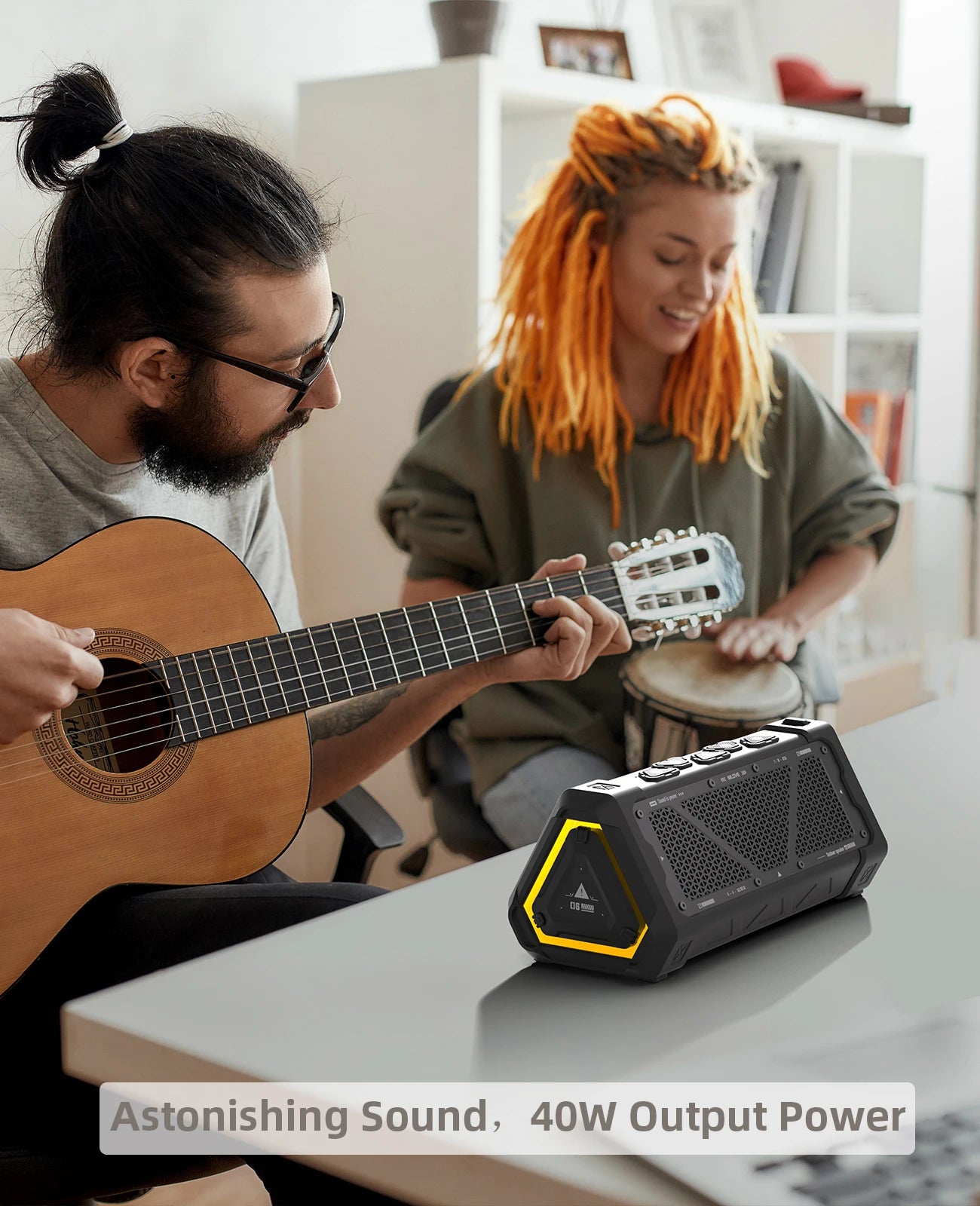 40W Outdoor Bluetooth Speaker with Stereo Sound & RGB Lights