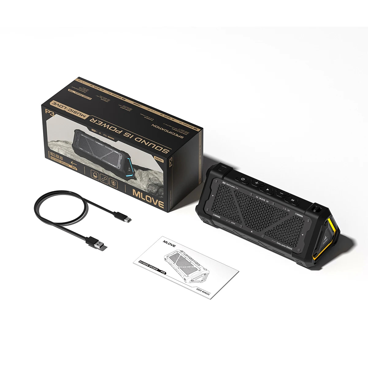 40W Outdoor Bluetooth Speaker with Stereo Sound & RGB Lights